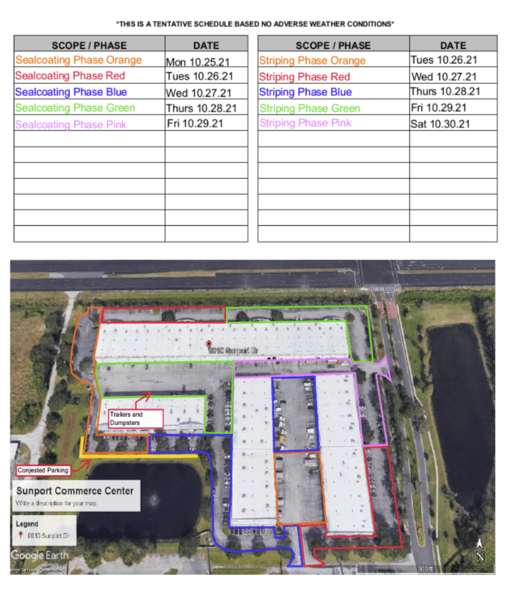 Repainting Contract Tentative Schedule